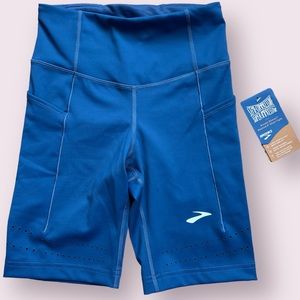 Brooks Womens Method 8" Short Tights Blue Ash Size XS